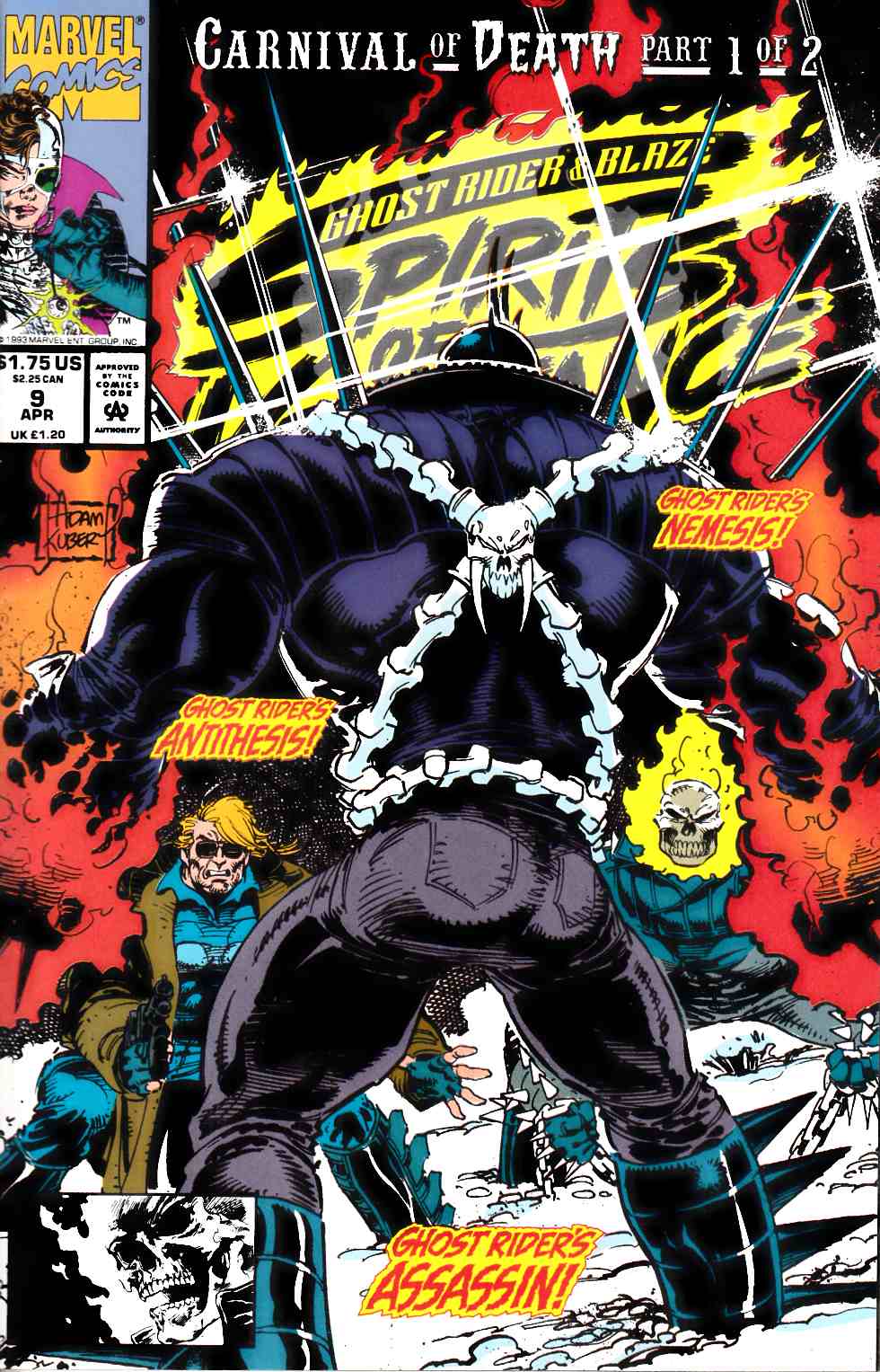 Ghost Rider & Blaze Spirits of Vengeance #9 Near Mint Minus (9.2) [Marvel Comic] THUMBNAIL