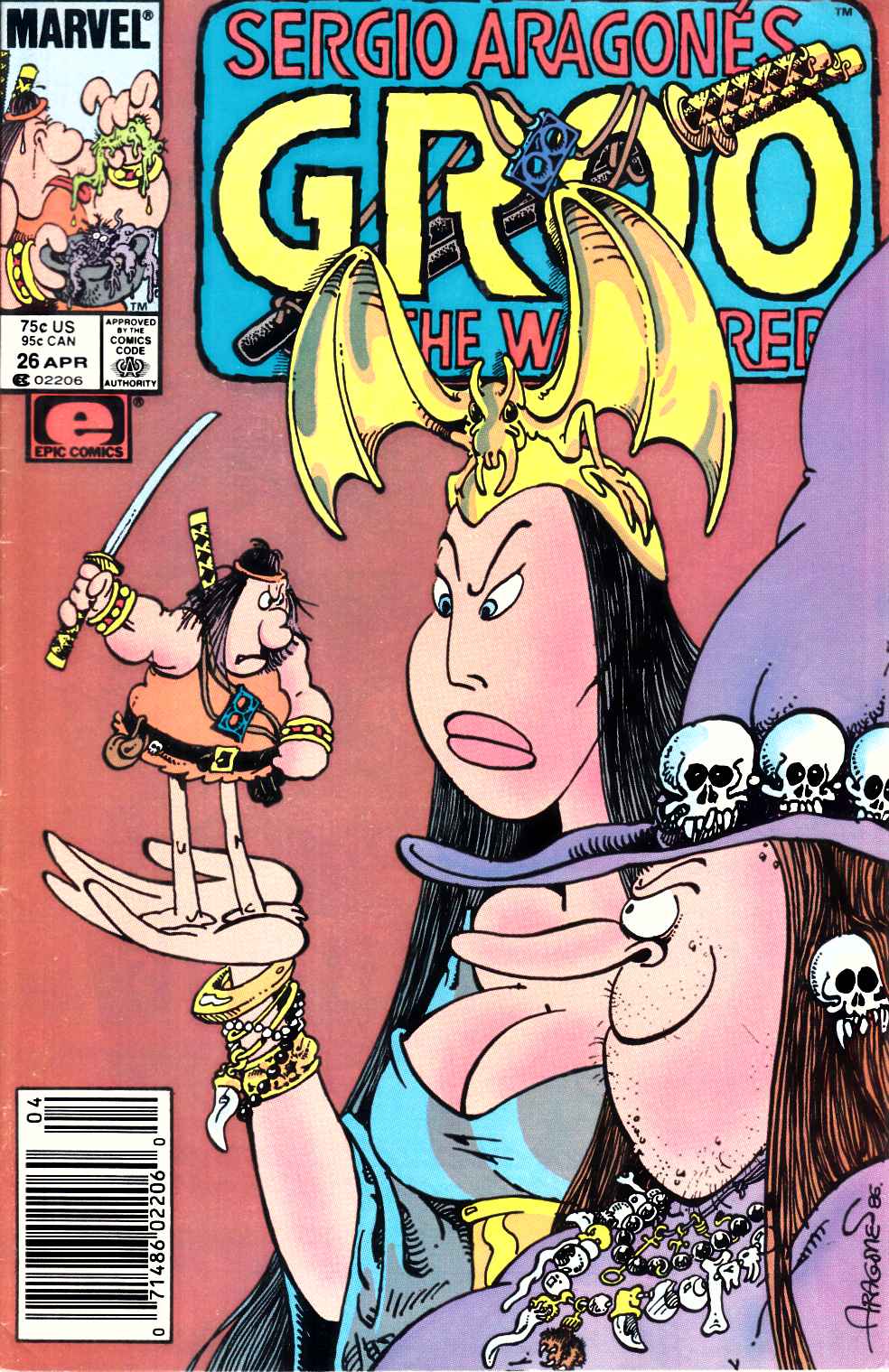 Groo the Wanderer #26 Newsstand Edition Fine (6.0) [Marvel Comic] LARGE