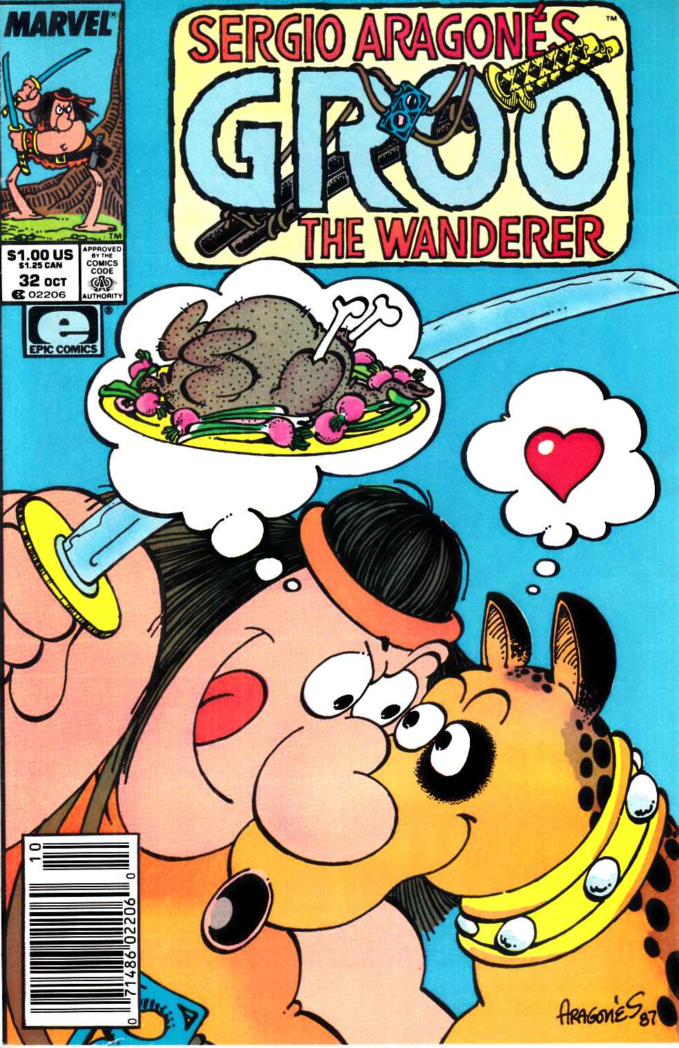 Groo the Wanderer #32 Newsstand Edition Very Fine (8.0) [Marvel Comic] LARGE
