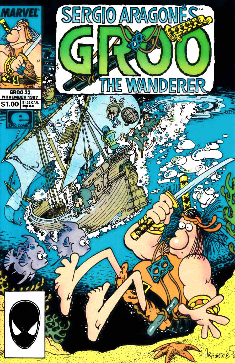 Groo the Wanderer #33 Fine (6.0) [Marvel Comic] LARGE