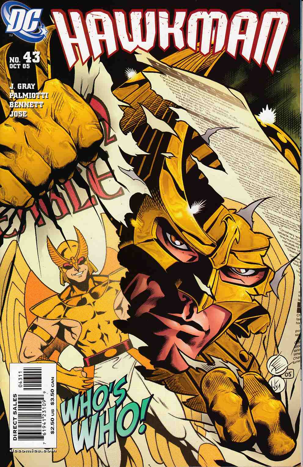 Hawkman #43 Near Mint Minus (9.2) [DC Comic] LARGE
