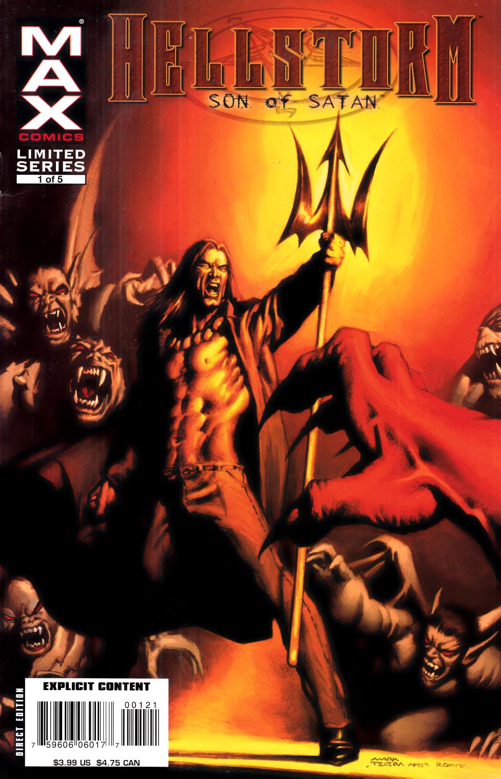 Hellstorm Son of Satan #1 Texeira Variant Cover Fine (6.0) [Marvel Comic] LARGE