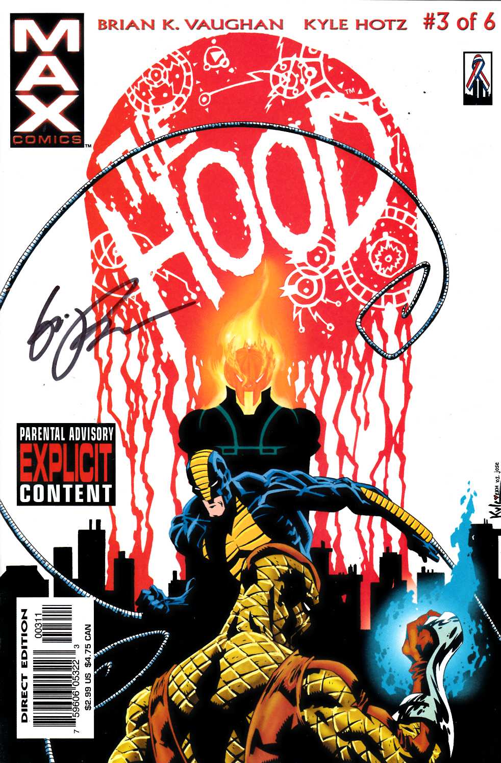 The Hood #3 Signed by Powell Near Mint (9.4) [Marvel Comic] LARGE