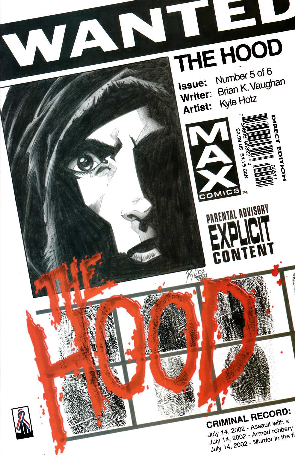 The Hood #5 Near Mint (9.4) [Marvel Comic] THUMBNAIL