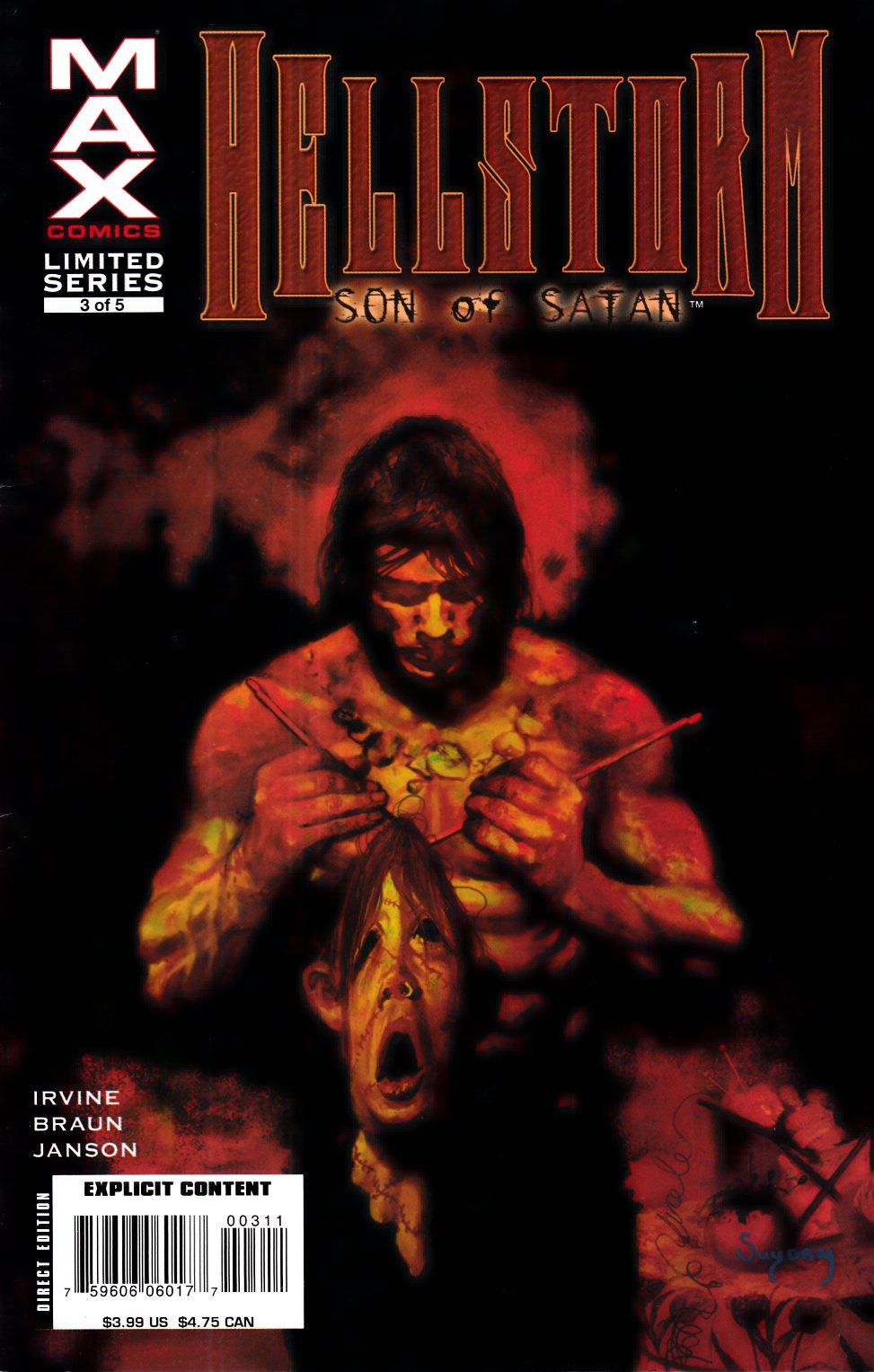 Hellstorm Son of Satan #3 Fine (6.0) [Marvel Comic] LARGE