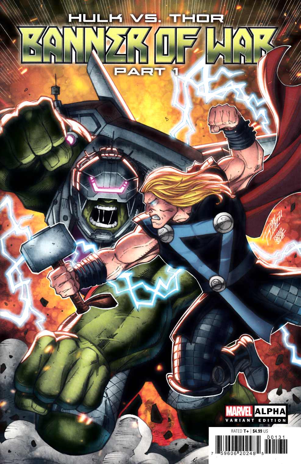 Hulk Vs Thor Banner of War Alpha #1 Lim Variant Cover Near Mint (9.4) [Marvel Comic]