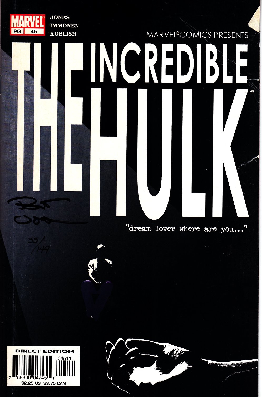 Incredible Hulk #45 DF Signed By Bruce Jones [Marvel Comic] THUMBNAIL