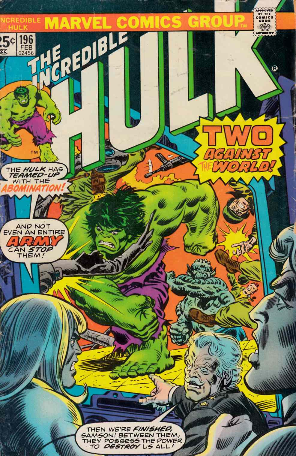 Incredible Hulk #196 Very Good Minus (3.5) [Marvel Comic] THUMBNAIL