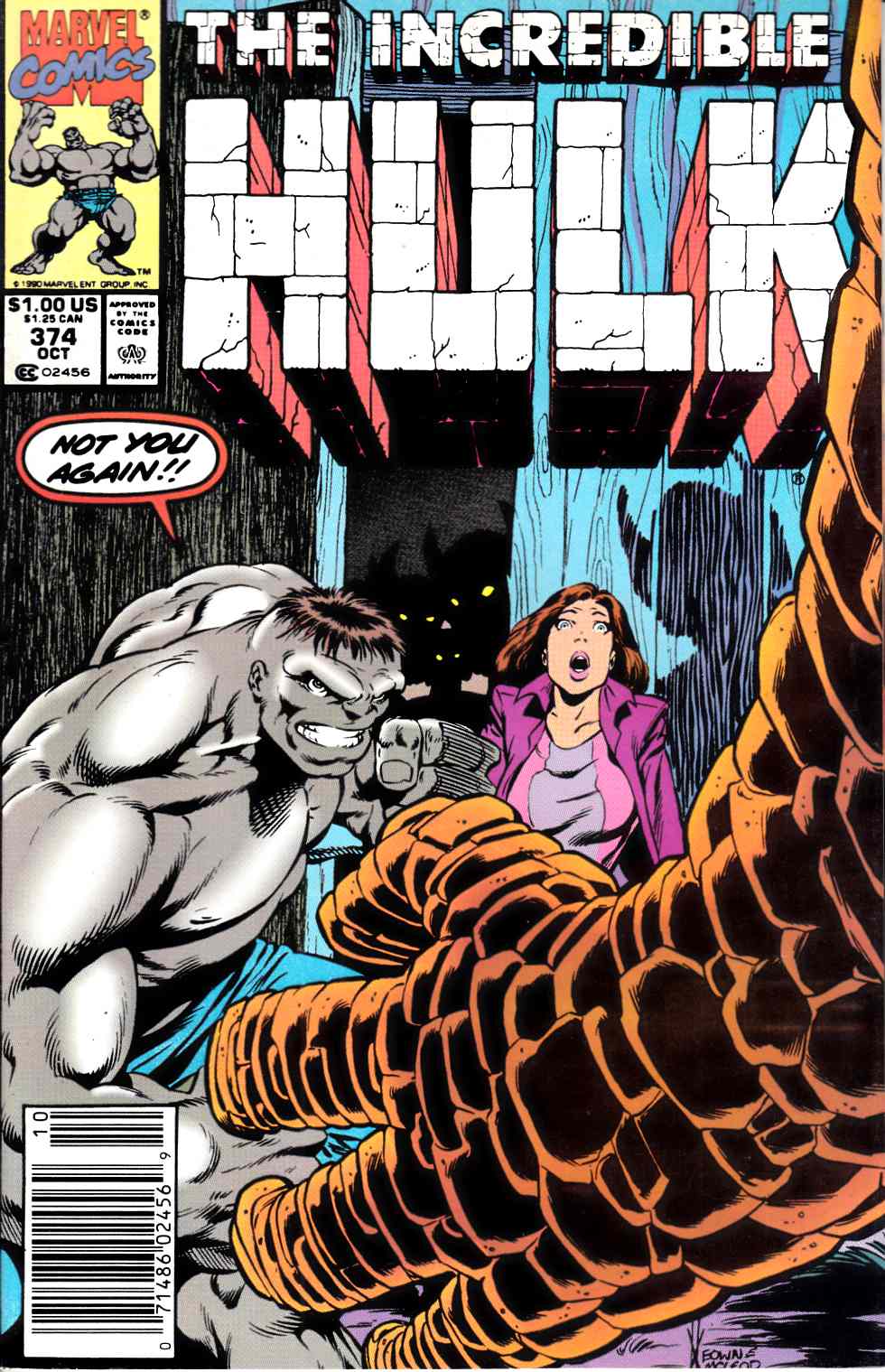 Incredible Hulk #374 Newsstand Edition Very Fine (8.0) [Marvel Comic] THUMBNAIL