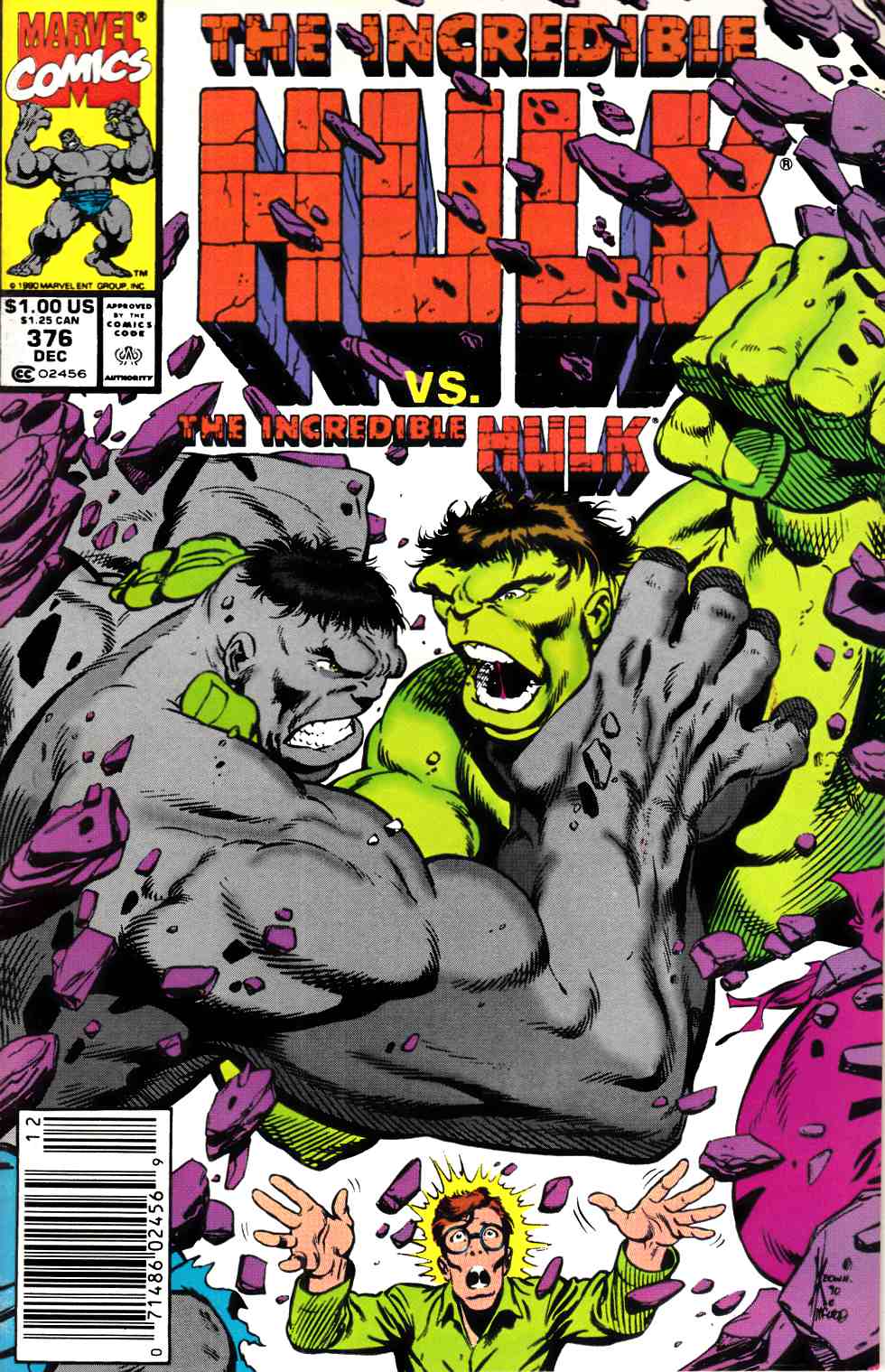 Incredible Hulk #376 Newsstand Edition Very Fine Minus (7.5) [Marvel Comic] THUMBNAIL