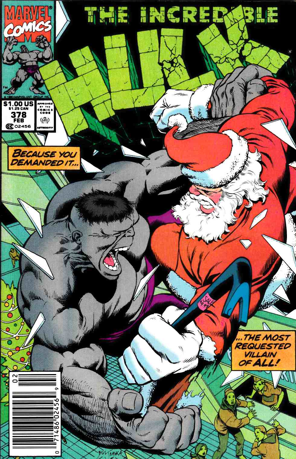 Incredible Hulk #378 Newsstand Edition Very Fine (8.0) [Marvel Comic] THUMBNAIL