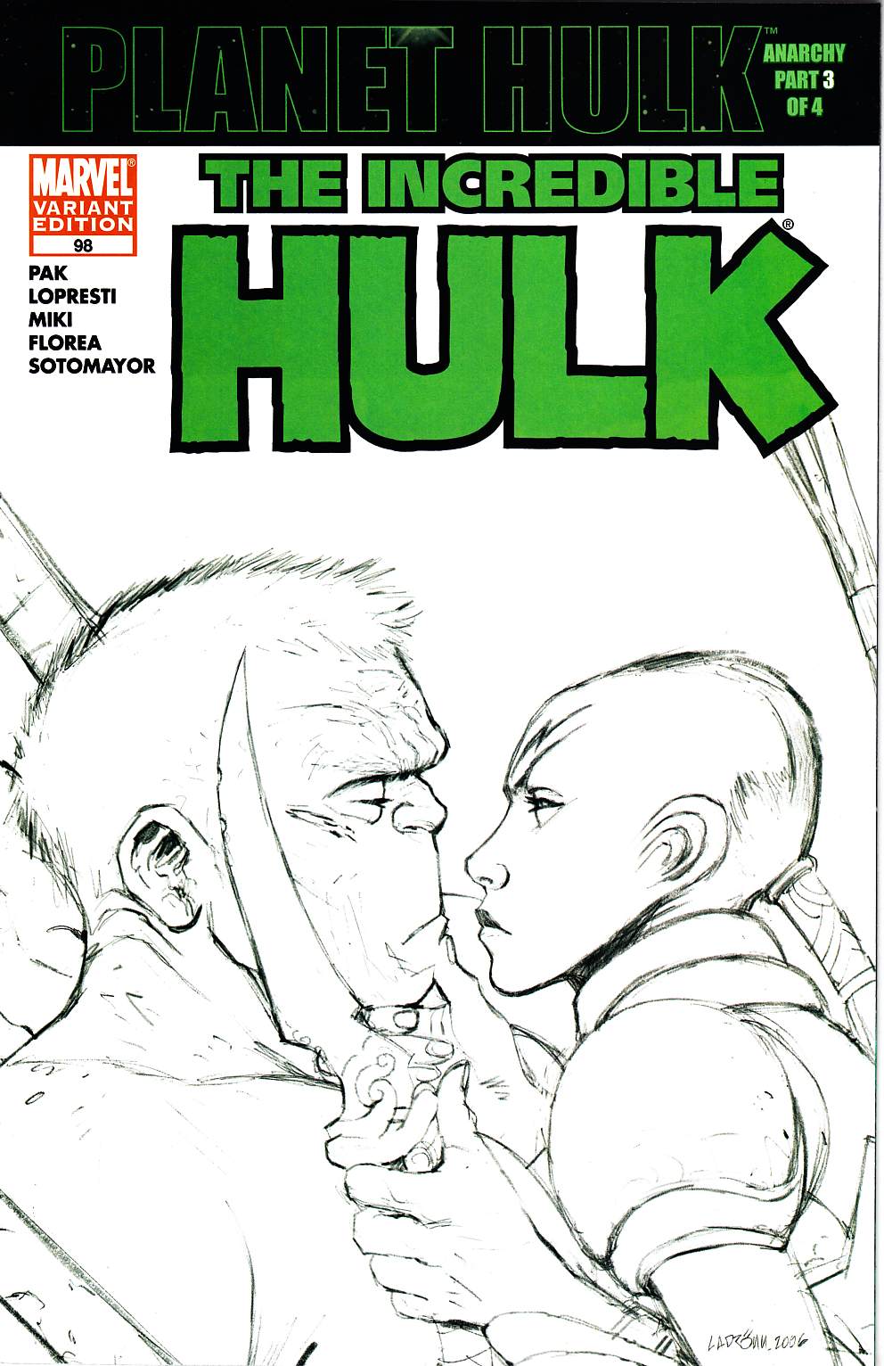 Incredible Hulk #98 Sketch Variant Cover Near Mint (9.4) [Marvel Comic] THUMBNAIL