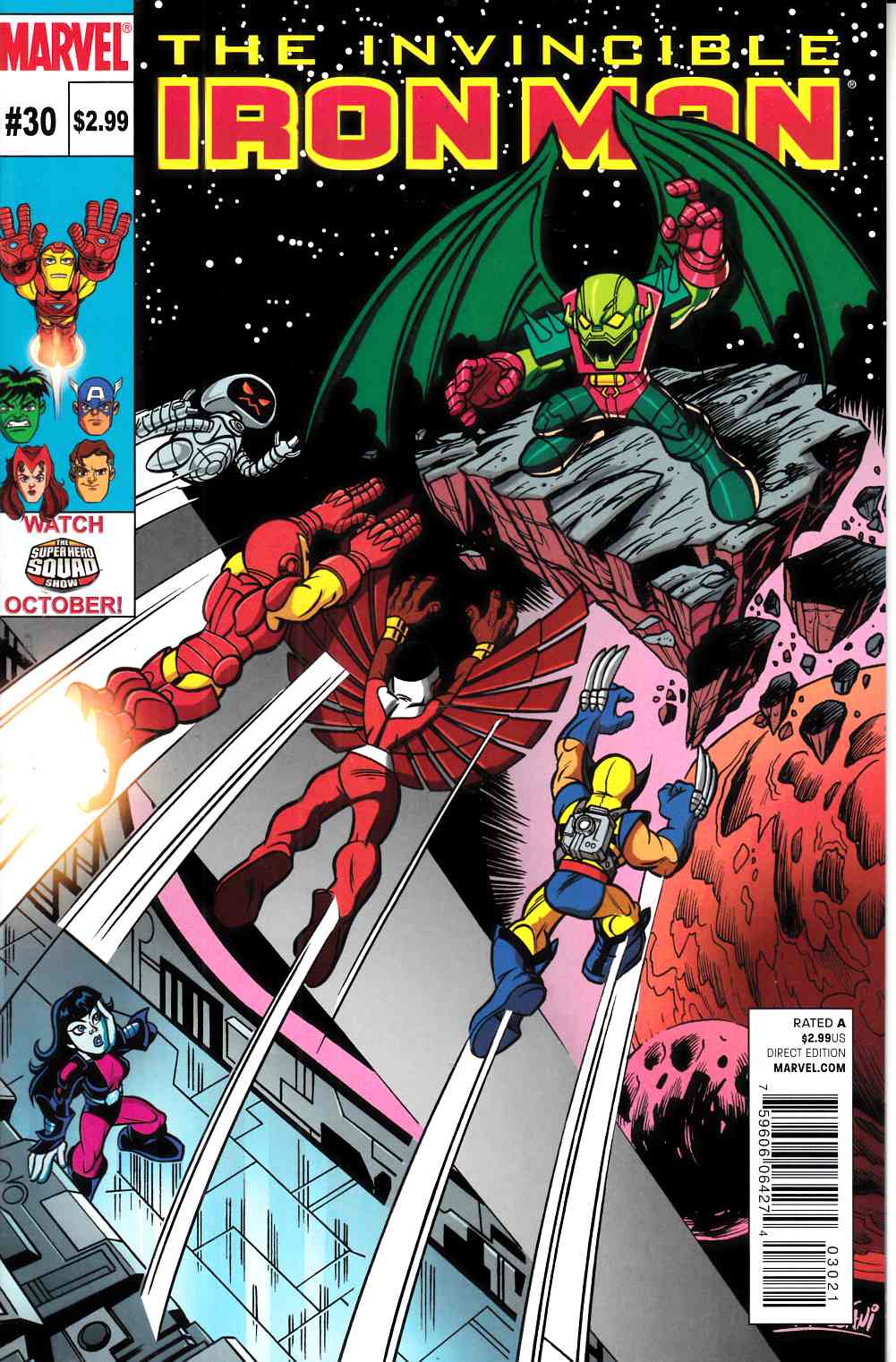 Invincible Iron Man #30 Super Hero Squad Variant Cover Near Mint (9.4) [Marvel Comic] LARGE