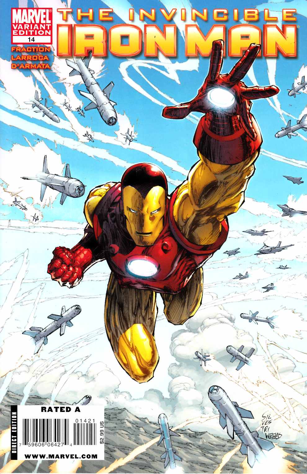 Invincible Iron Man #14 Silvestri Variant Cover Very Fine (8.0) [Marvel Comic] LARGE