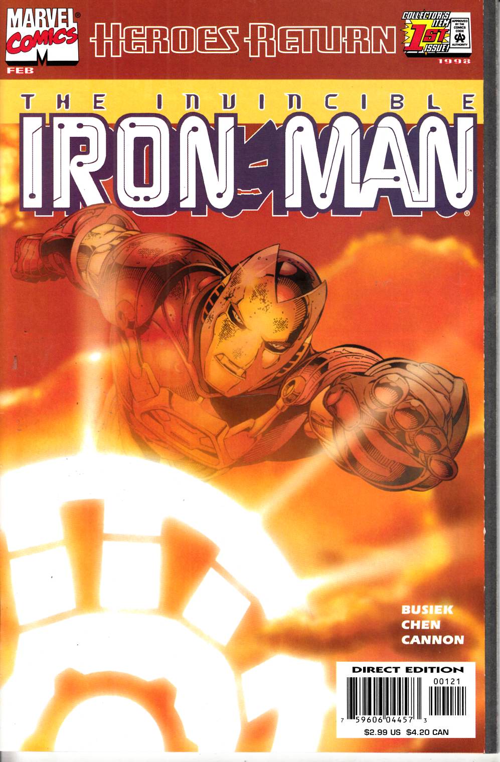 Iron Man #1 Sunburst Variant Cover Very Fine (8.0) [Marvel Comic] LARGE