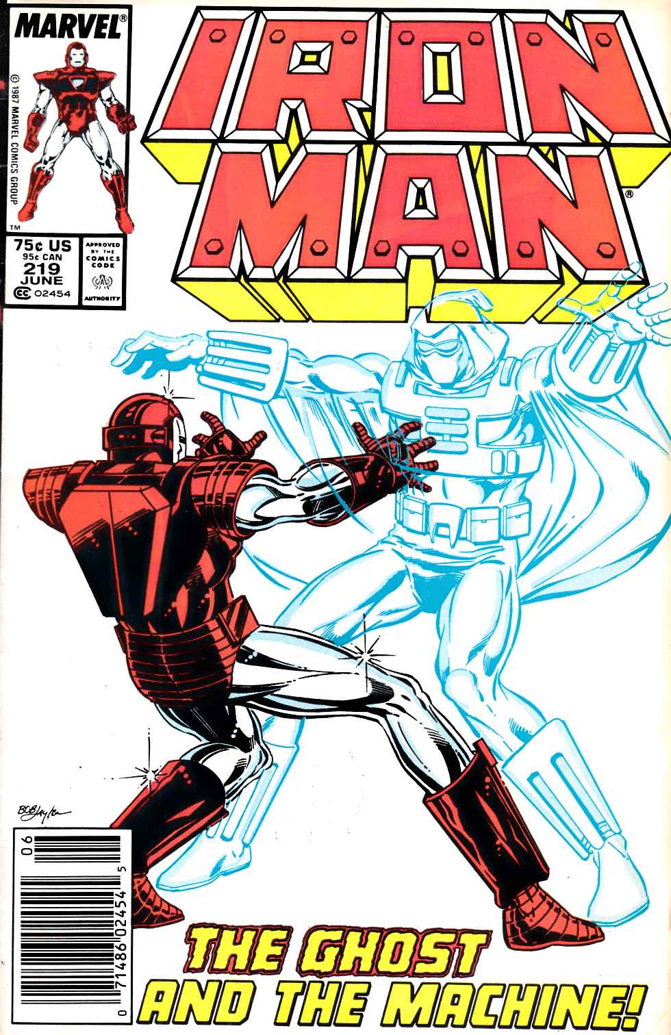 Iron Man #219 Newsstand Edition Very Fine (8.0) [Marvel Comic] THUMBNAIL