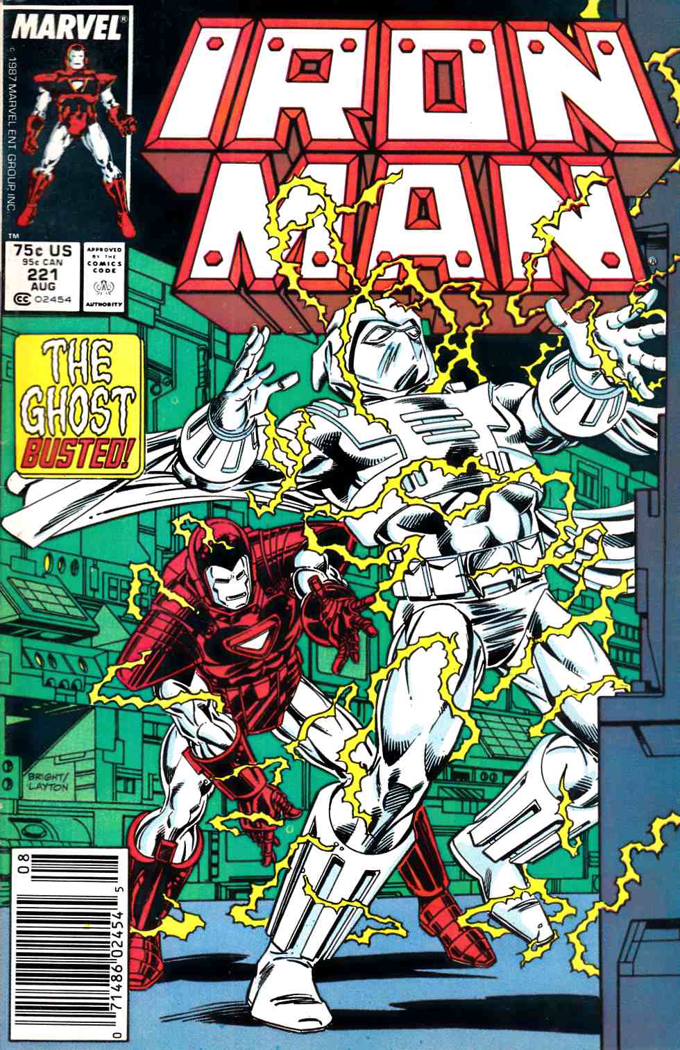 Iron Man #221 Newsstand Edition Very Fine (8.0) [Marvel Comic] THUMBNAIL