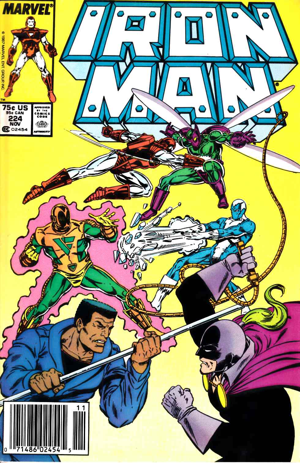 Iron Man #224 Newsstand Edition Very Fine (8.0) [Marvel Comic] THUMBNAIL