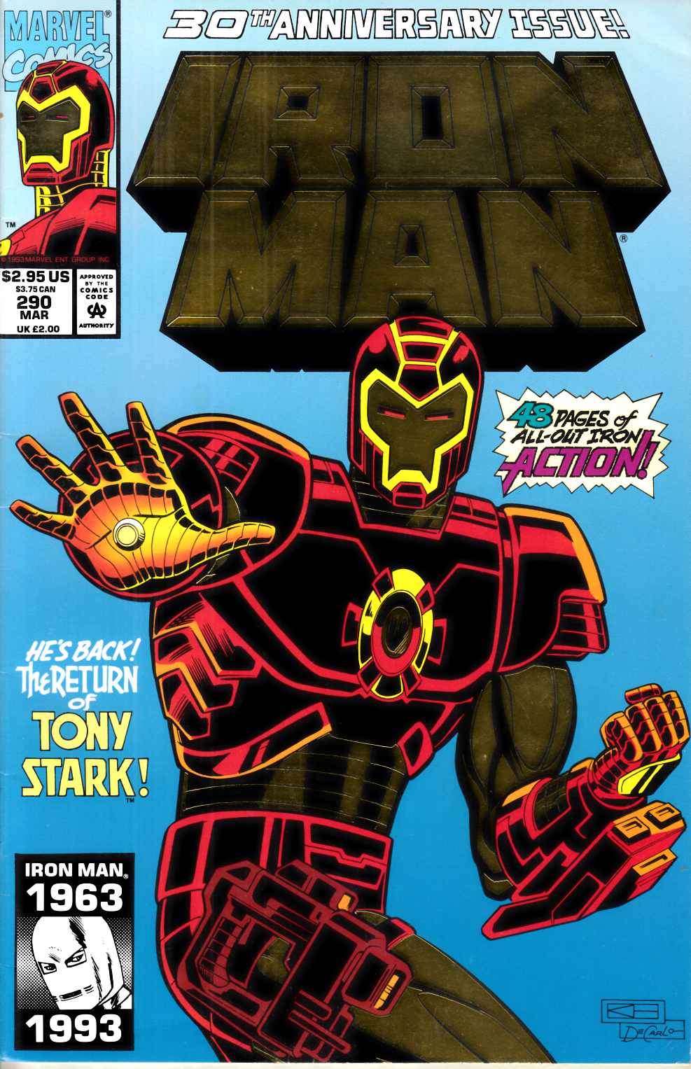 Iron Man #290 Fine Minus (5.5) [Marvel Comic] THUMBNAIL