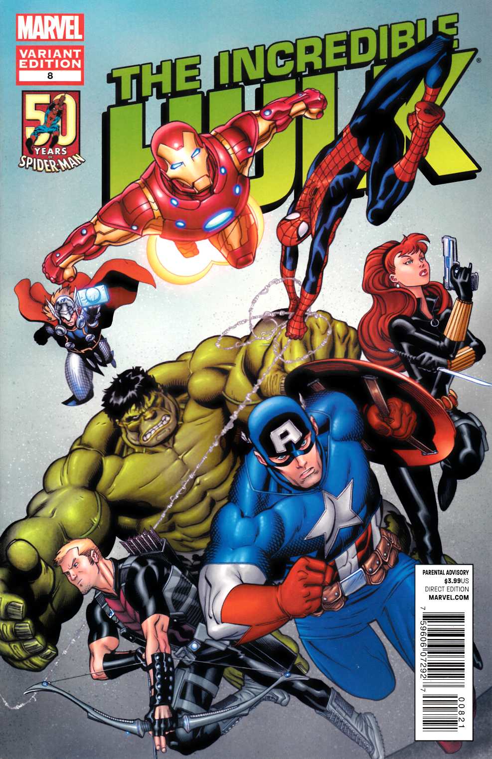 Incredible Hulk #8 Spider-Man 50th Anniversary Variant Cover Near Mint (9.4) [Marvel Comic] THUMBNAIL