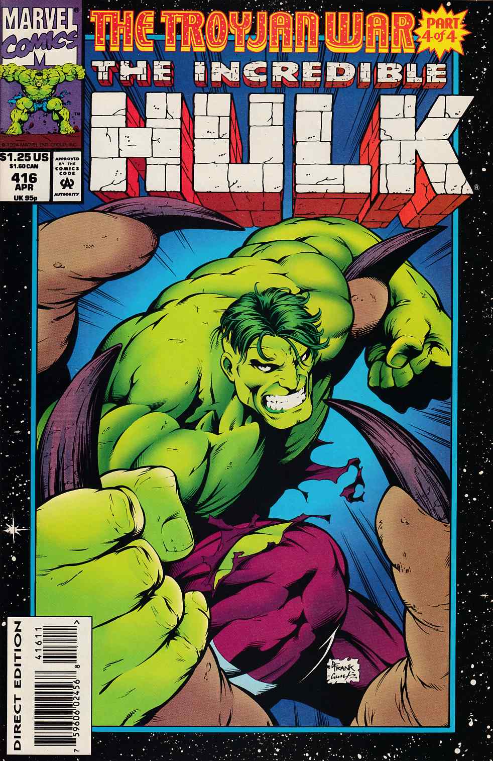 Incredible Hulk #416 Very Fine (8.0) [Marvel Comic] THUMBNAIL
