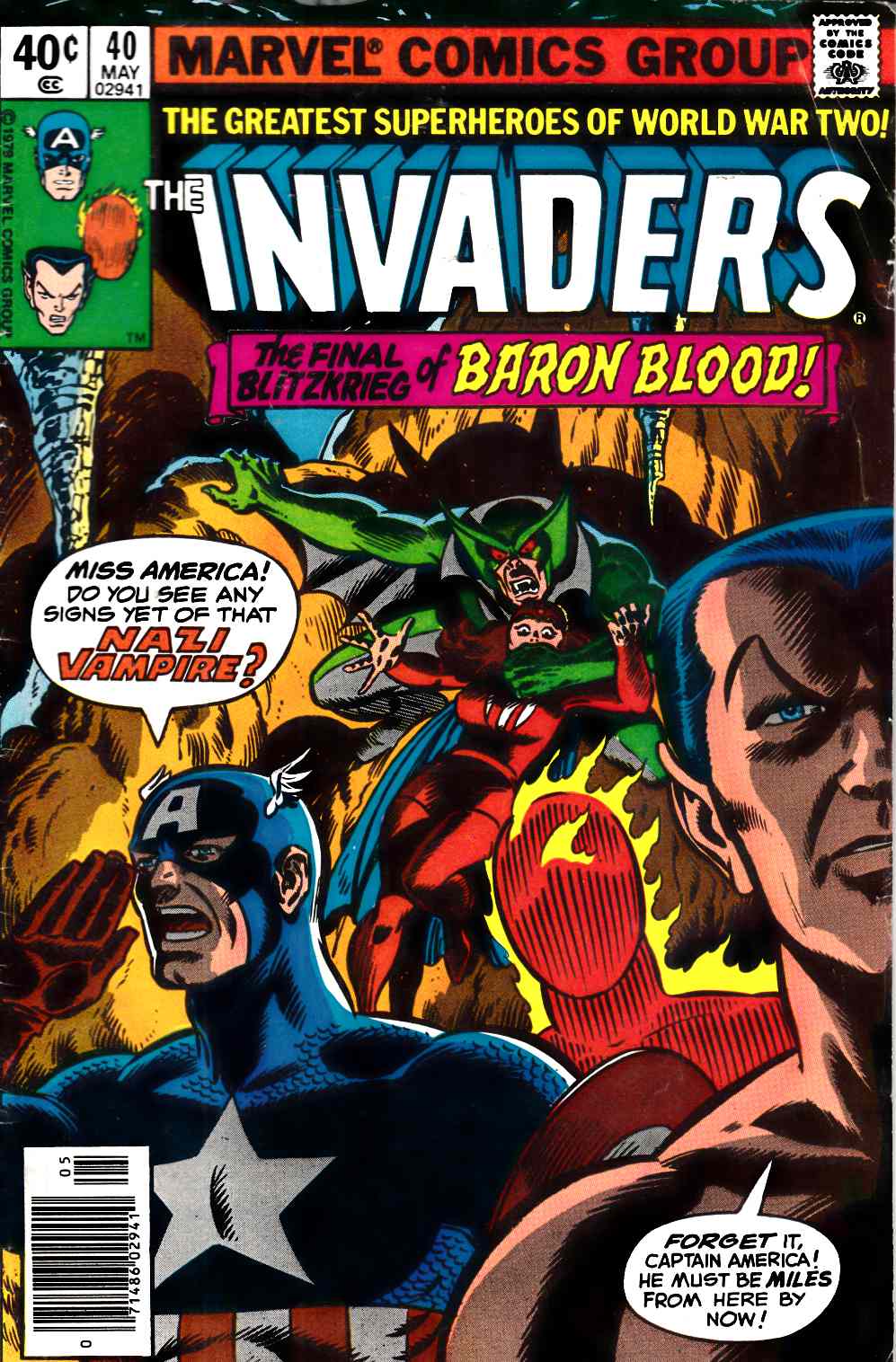 Invaders #40 Newsstand Edition Very Good (4.0) [Marvel Comic] LARGE