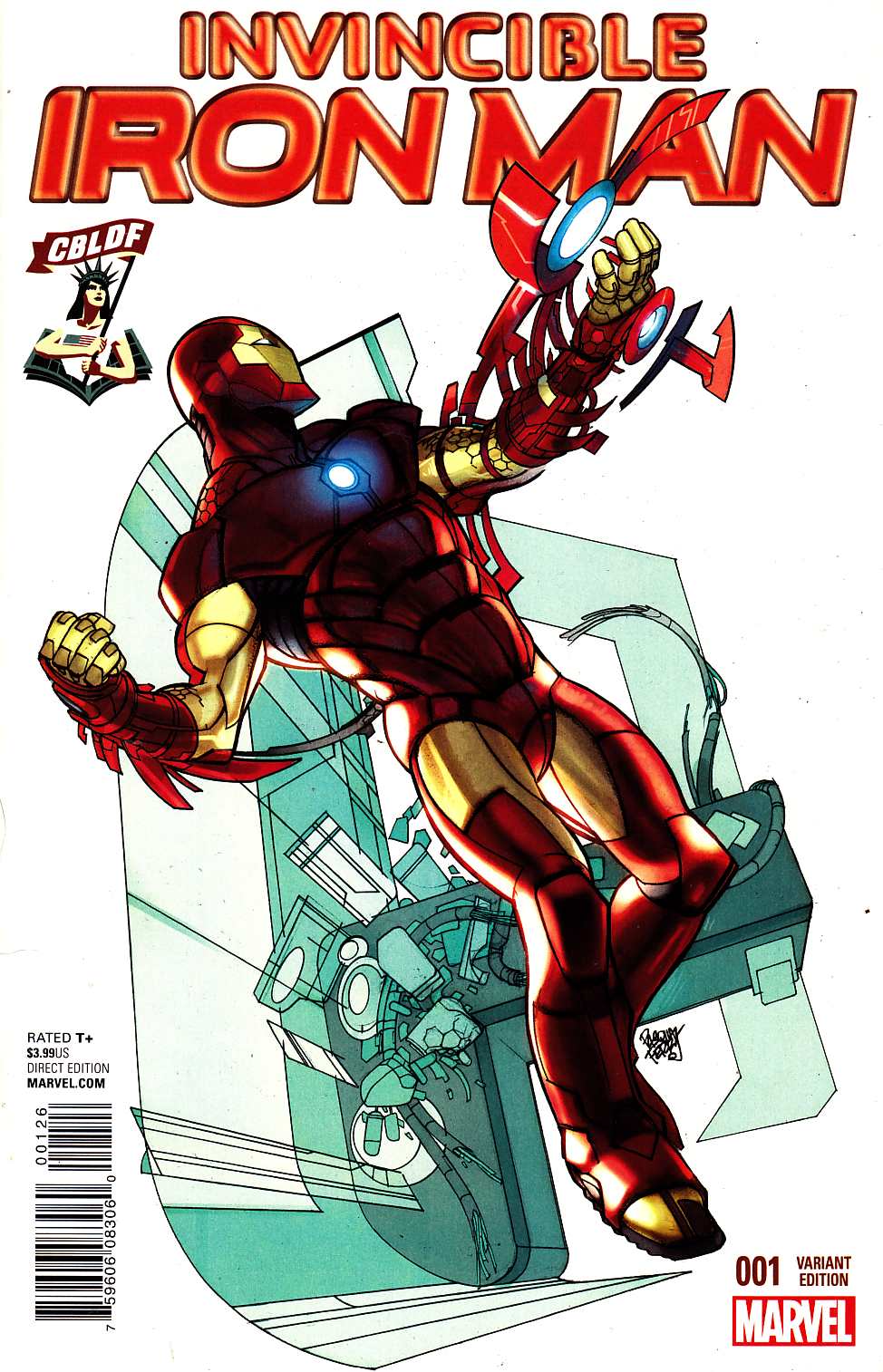 Invincible Iron Man #1 CBLDF Exclusive Cover Near Mint (9.4) [Marvel Comic] LARGE
