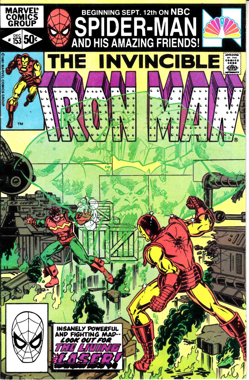 Iron Man #153 Signed by Romita Jr and Layton  Very Fine (8.0) [Marvel Comic] THUMBNAIL