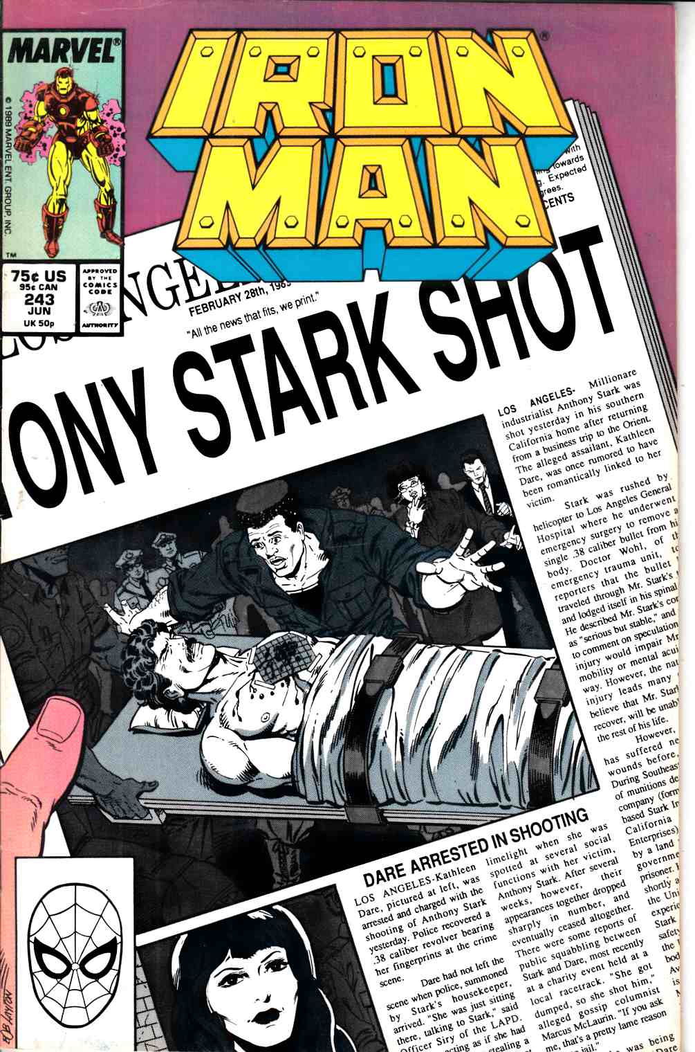 Iron Man #243 Very Fine (8.0) [Marvel Comic] THUMBNAIL