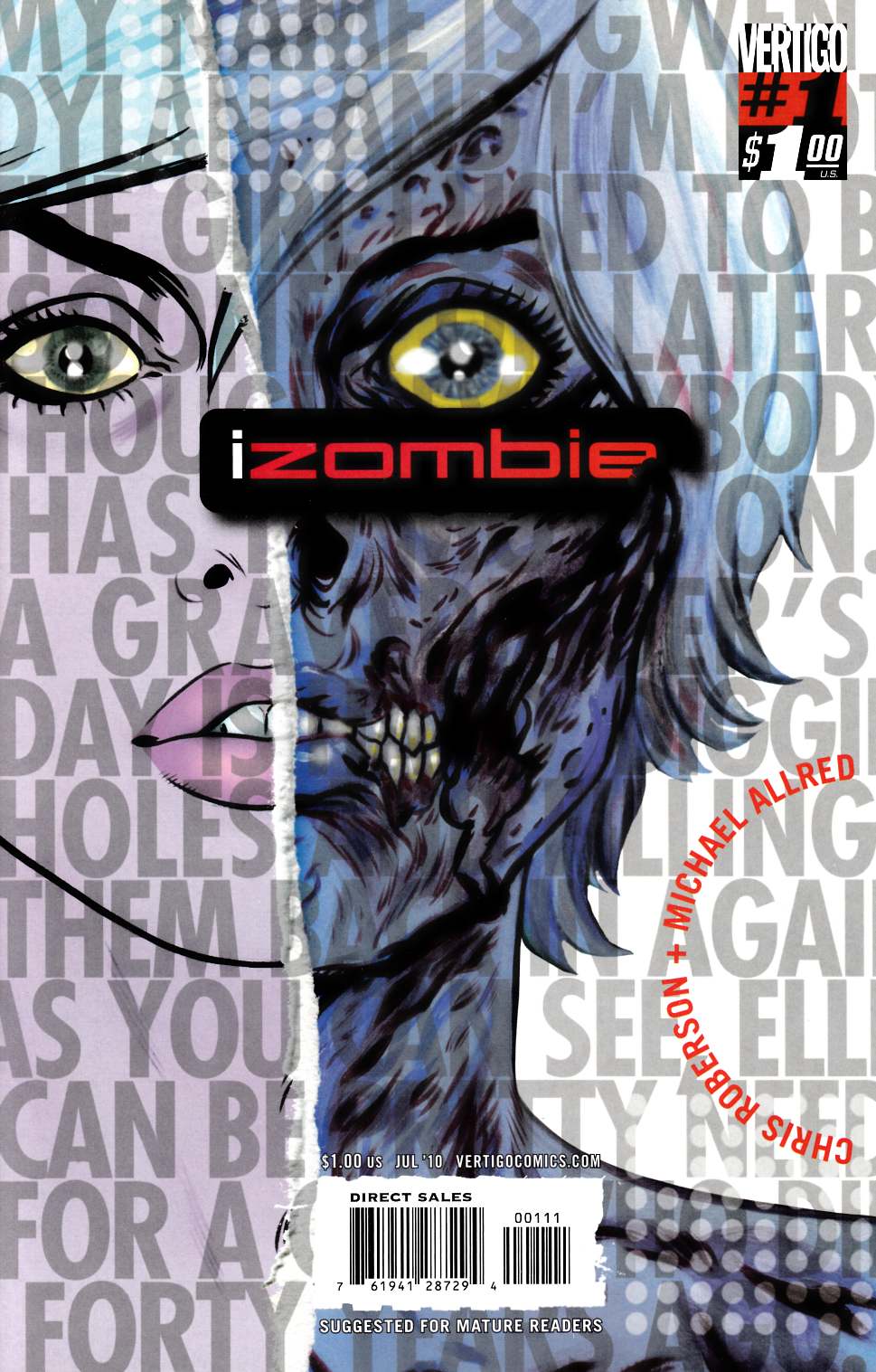 iZombie #1 Near Mint Minus (9.2) [DC Comic] THUMBNAIL