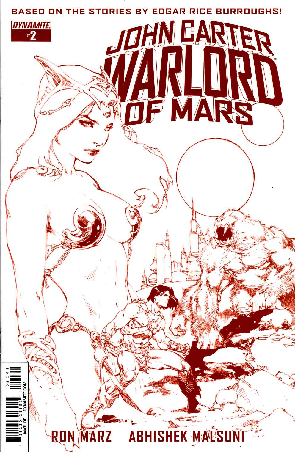 John Carter Warlord #2 Benes Martian Red Variant Cover Near Mint (9.4) [Dynamite Comic] THUMBNAIL
