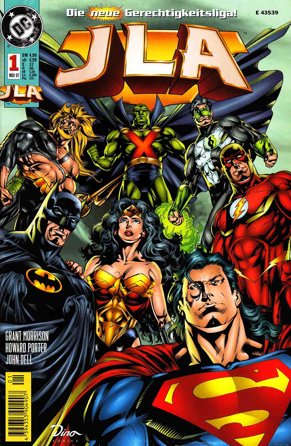 JLA #1 Euro Edition Very Fine Minus (7.5) [DC Comic] LARGE