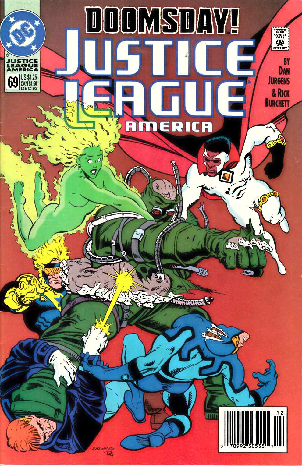 Justice League America #69 Newsstand Edition Fine (6.0) [DC Comic] LARGE