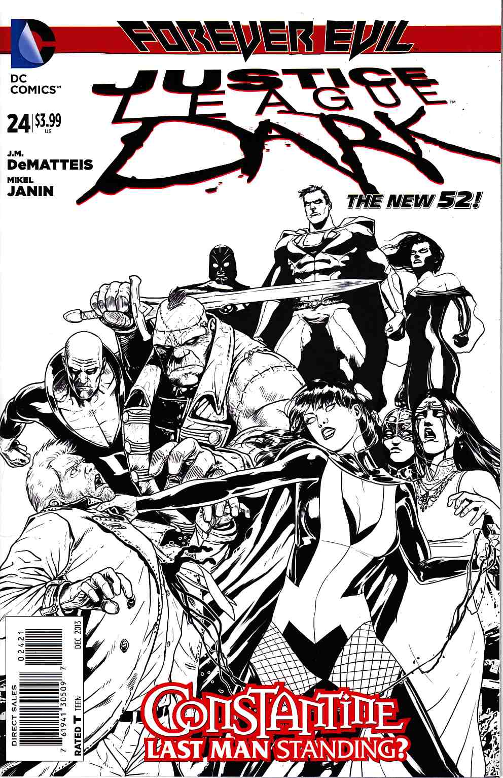 Justice League Dark #24 B&W Janin Variant Cover (Evil) [DC Comic] LARGE