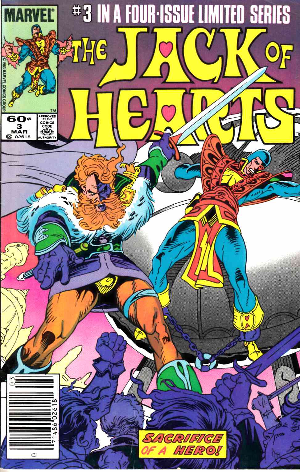 Jack of Hearts #3 Newsstand Edition Fine (6.0) [Marvel Comic] LARGE