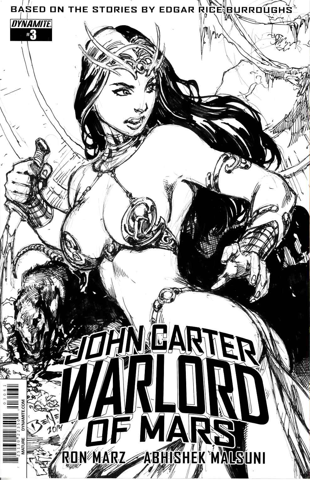 John Carter Warlord #3 Cover F- Benes B&W Incentive [Dynamite Comic] THUMBNAIL