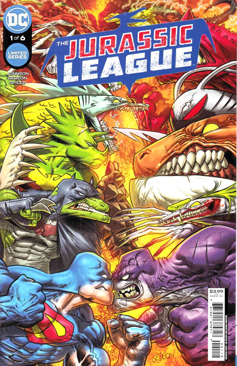 Jurassic League #1 Second Printing Near Mint (9.4) [DC Comic] THUMBNAIL