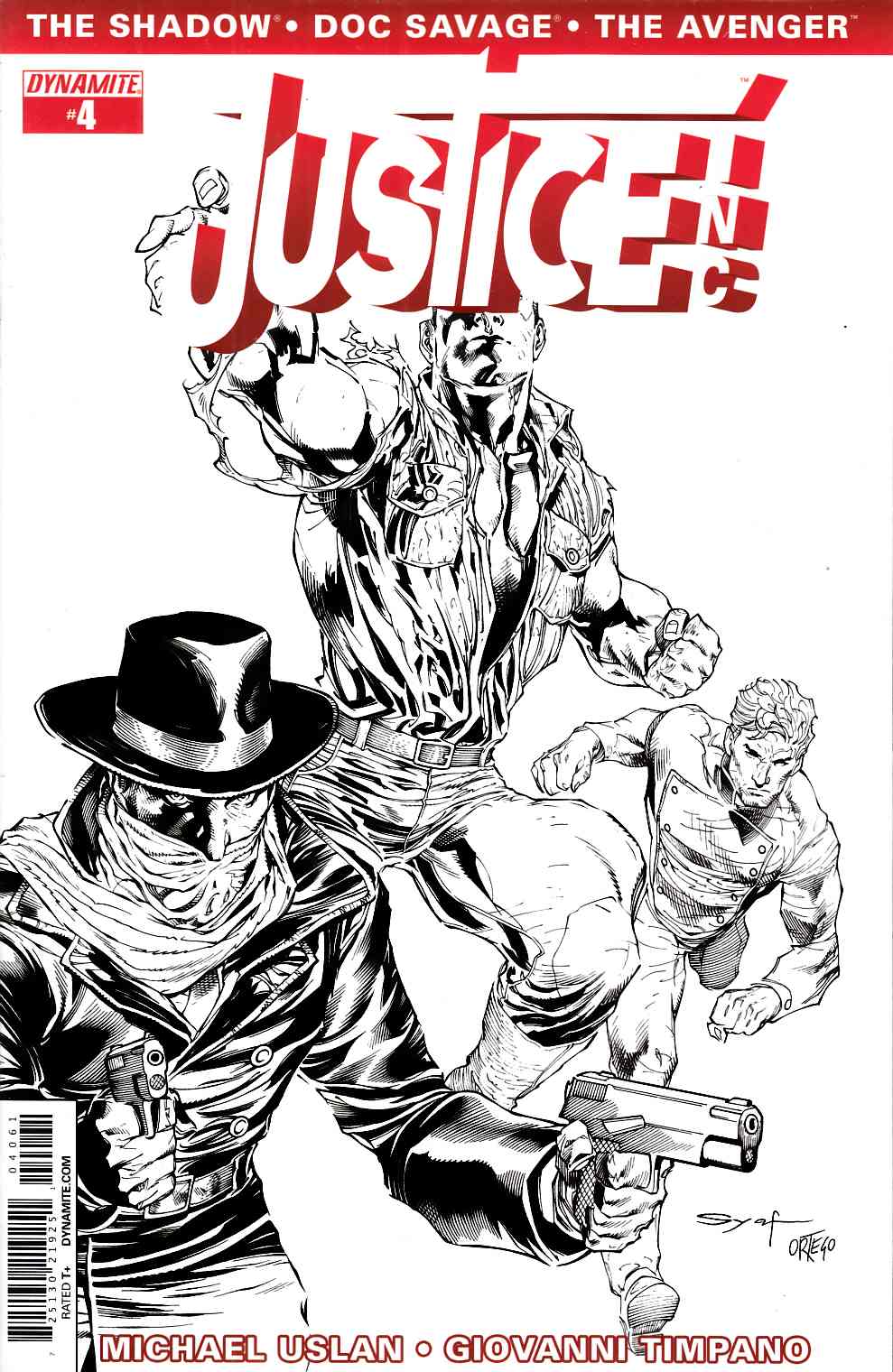 Justice Inc #4 Syaf B&W Cover [Dynamite Comic] LARGE