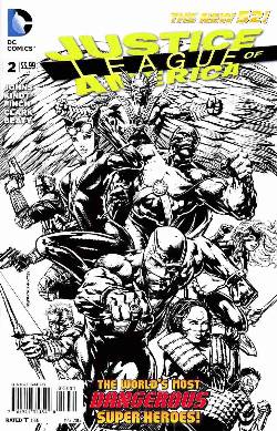 Justice League of America #2 Black & White Incentive Cover [Comic] LARGE