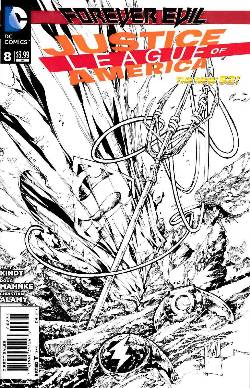Justice League of America #8 Black & White Variant Cover (Evil) [Comic] LARGE