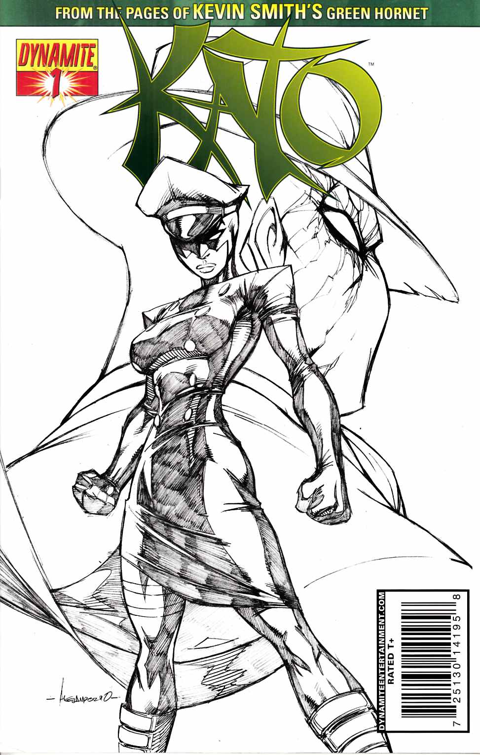 Kato #1 Garza Sketch Variant Cover Near Mint (9.4) [Dynamite Comic] LARGE