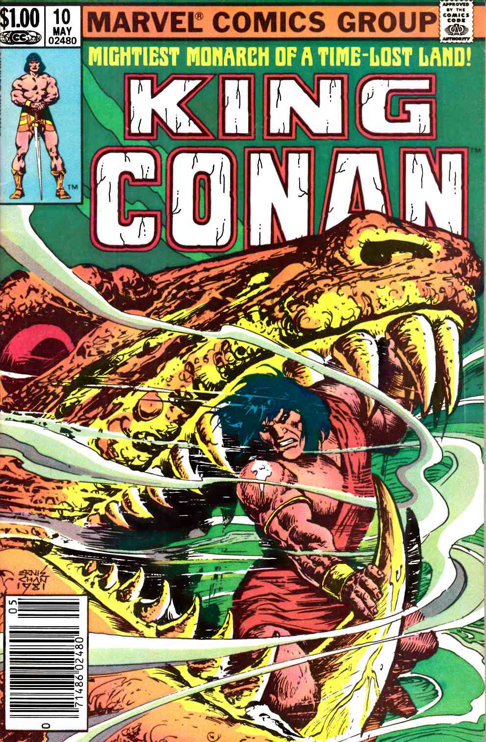 King Conan #10 Newsstand Edition Very Fine Minus (7.5) [Marvel Comic] LARGE