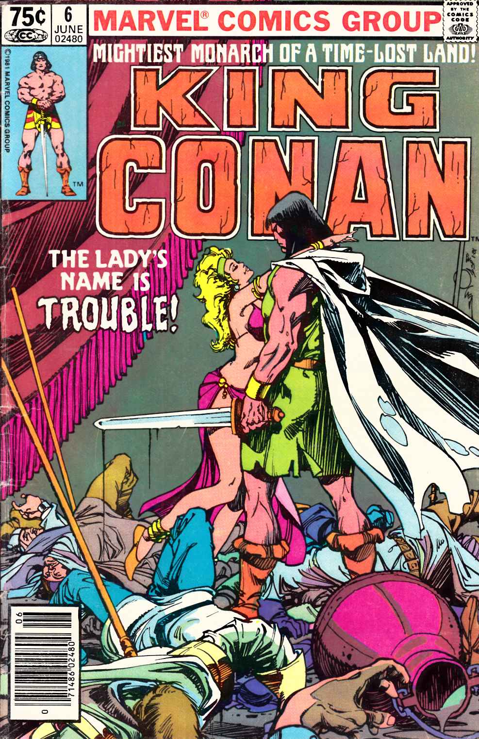 King Conan #6 Newsstand Edition Very Good Plus (4.5) [Marvel Comic] LARGE