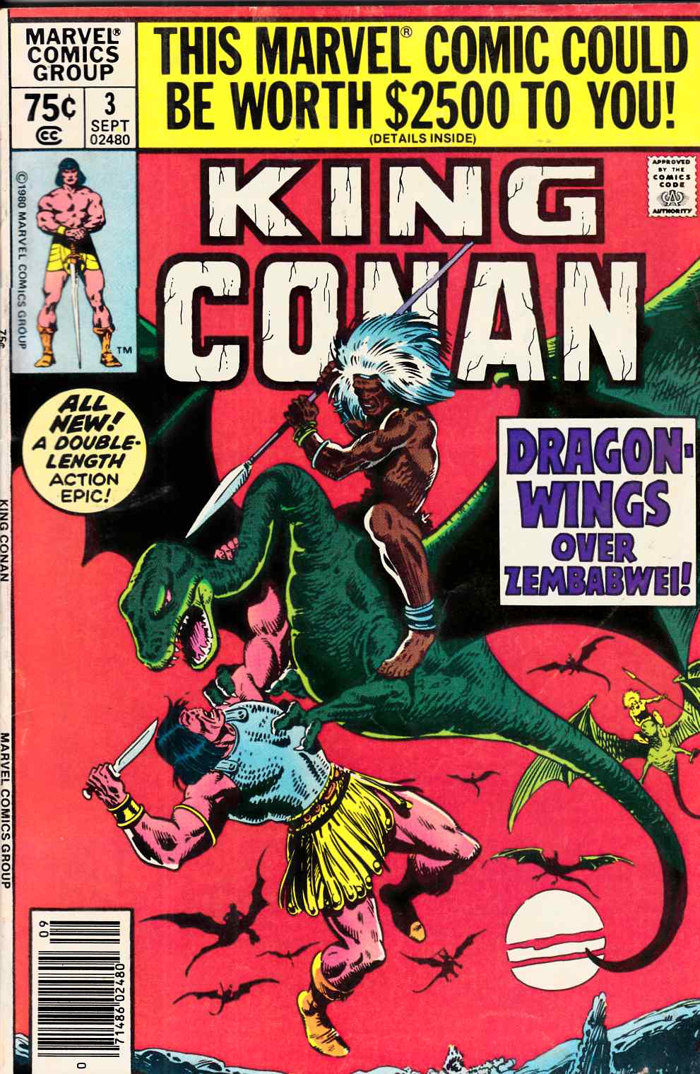 King Conan #3 Newsstand Edition Fine (6.0) [Marvel Comic] LARGE