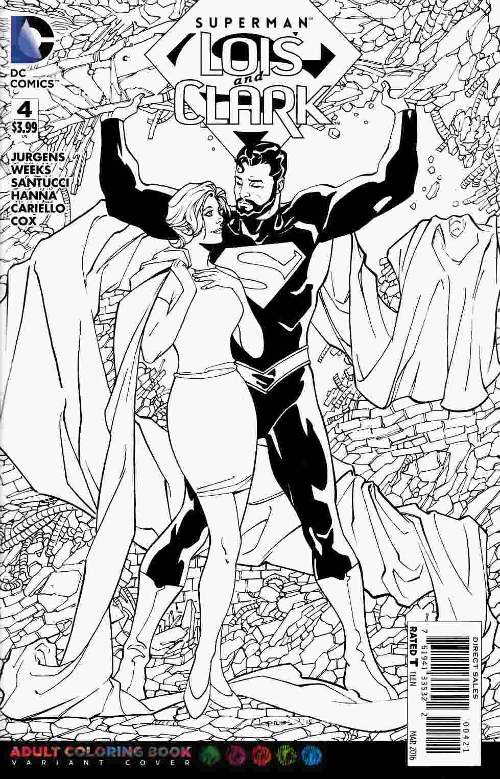 Download Superman Lois And Clark 4 Adult Coloring Book Variant Cover Dc Comic Dreamlandcomics Com Online Store