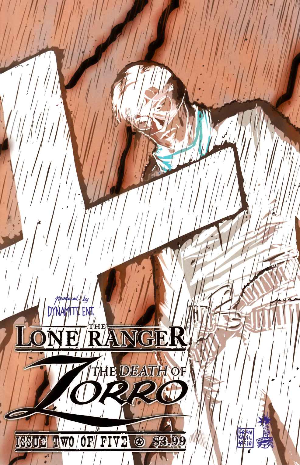 Lone Ranger Death of Zorro #2 Negative Variant Cover Very Fine Minus (7.5) [Dynamite Comic]