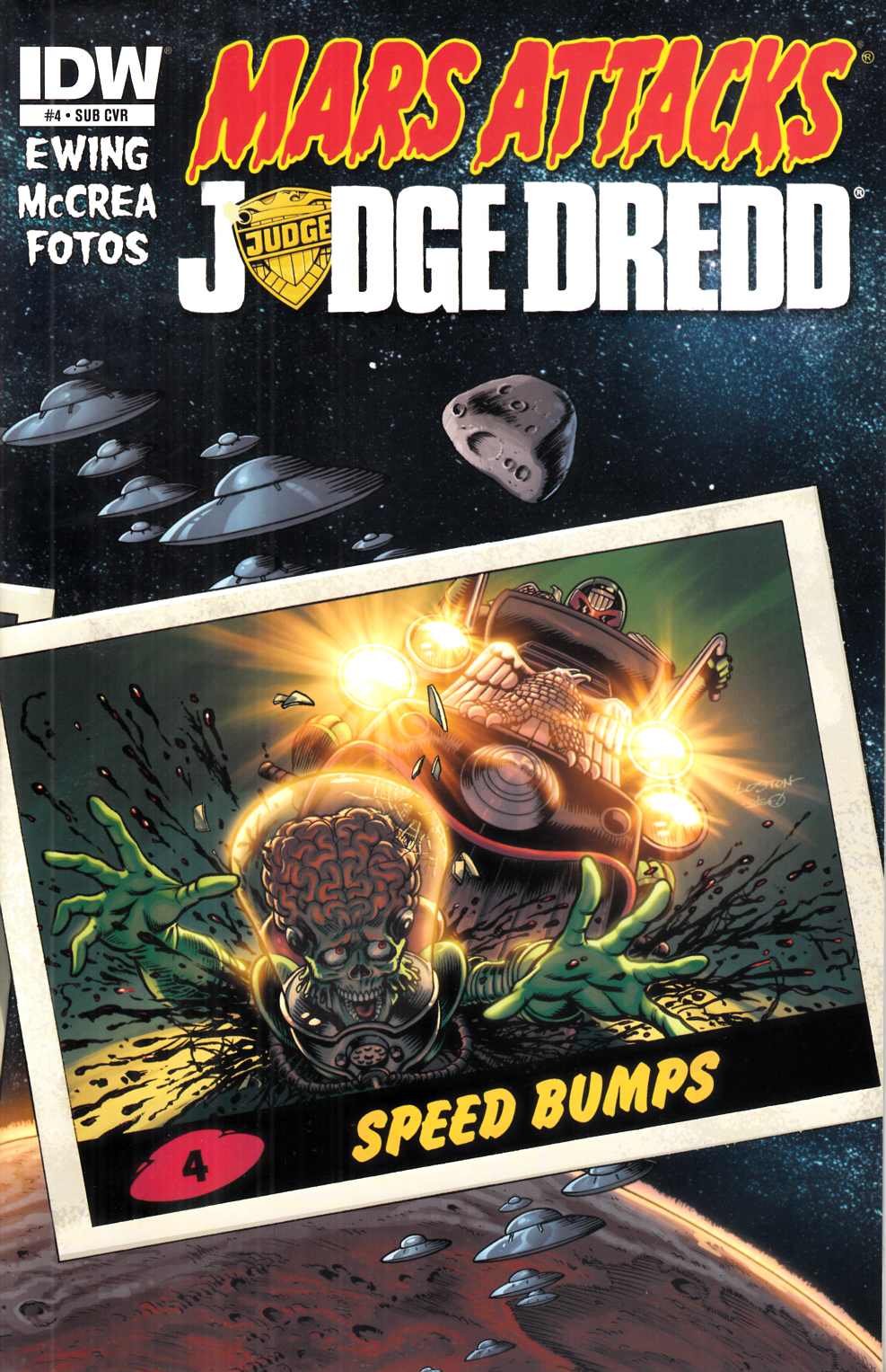 Mars Attacks Judge Dredd #4 Subscription Cover Near Mint (9.4) [IDW Comic] LARGE
