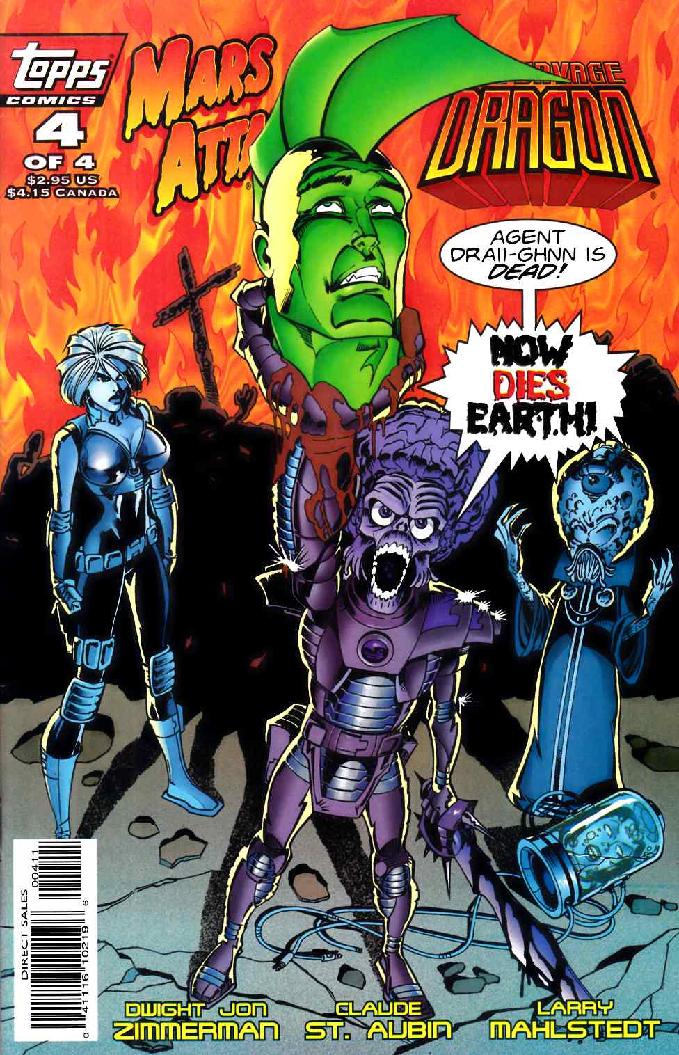 Mars Attacks Savage Dragon #4 Very Fine (8.0) [Topps Comic] LARGE