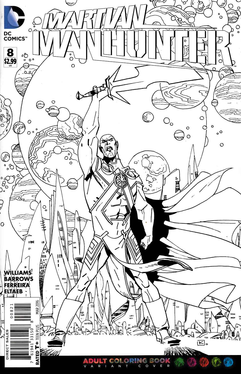 Martian Manhunter #8 Adult Coloring Book Variant Cover [DC Comic] THUMBNAIL