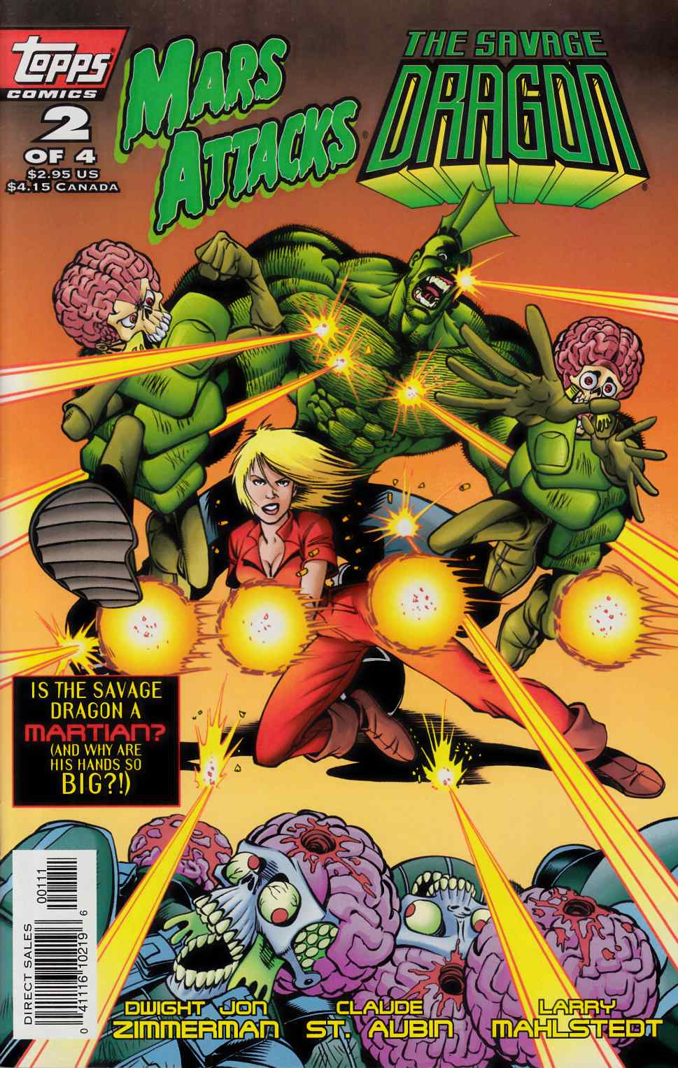 Mars Attacks Savage Dragon #2 Very Fine (8.0) [Topps Comic] THUMBNAIL